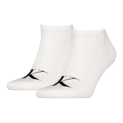 Calvin Klein strumpor män sneaker 2P monogram, Vitt, 40-42 Calvin Klein strumpor män sneaker 2P monogram, Vitt, 40-42