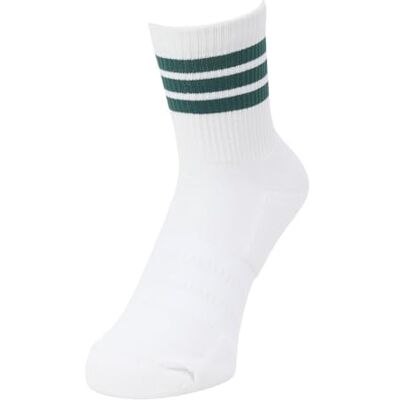 adidas unisex vuxen 3-STRIPE HALF CREW SOCK, white/collegiate green, 40-42 adidas unisex vuxen 3-STRIPE HALF CREW SOCK, white/collegiate green, 40-42