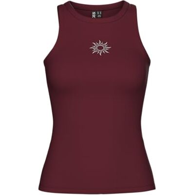 PIECES Pcmay Embroidery Boxer Tank Top JRS Bc, tawny port, XS PIECES Pcmay Embroidery Boxer Tank Top JRS Bc, tawny port, XS
