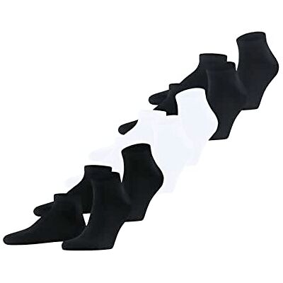 FALKE Herr Happy 6-pack sneakers bomull svart blå många andra färger förstärkta herrsneakers utan motiv andas enfärgade i multipack 6 par, Flerfärgad (sortiment 0030), 43-46 EU FALKE Herr Happy 6-pack sneakers bomull svart blå många andra färger förstärkta herrsneakers utan motiv andas enfärgade i multipack 6 par, Flerfärgad (sortiment 0030), 43-46 EU