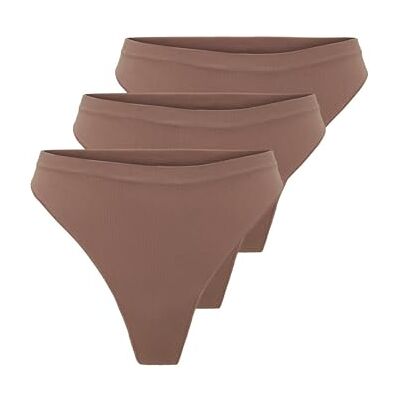 ONLY Damer Onlvicky Rib S-Les Stringtrosa 3-pack Noos Acc, konjak, S-M ONLY Damer Onlvicky Rib S-Les Stringtrosa 3-pack Noos Acc, konjak, S-M