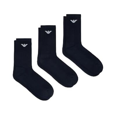 Giorgio Armani Herr casual bomull 3-pack korta strumpor, blå, en storlek, Blå/Blå/Blå, one size Giorgio Armani Herr casual bomull 3-pack korta strumpor, blå, en storlek, Blå/Blå/Blå, one size
