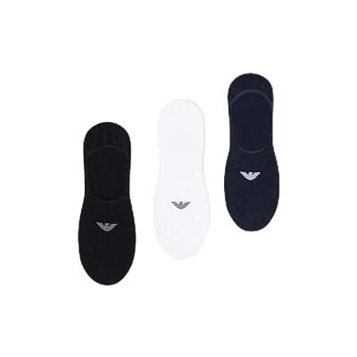 Giorgio Armani MAN'S CASUAL BOMULL 3-PACK FOOTIE STRUMPOR L/XL, VIT/SVART/MARIN, Large-X-Large Giorgio Armani MAN'S CASUAL BOMULL 3-PACK FOOTIE STRUMPOR L/XL, VIT/SVART/MARIN, Large-X-Large