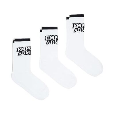 Giorgio Armani 3-Pack korta strumpor strumpor, vit/vit, en storlek för män Giorgio Armani 3-Pack korta strumpor strumpor, vit/vit, en storlek för män