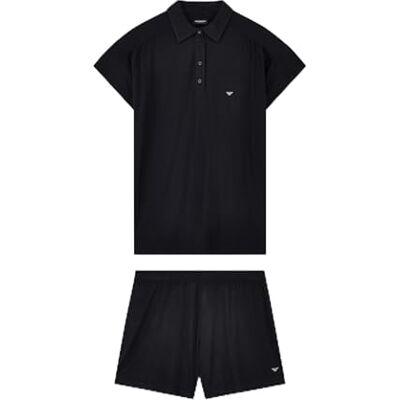 Giorgio Armani ESSENTIAL STUDS SKJORTA + SHORTS PYJAMA Svart XL Giorgio Armani ESSENTIAL STUDS SKJORTA + SHORTS PYJAMA Svart XL