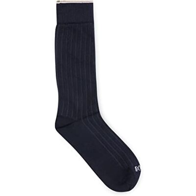 Boss Herr RS Rib Color CC medelhöga strumpor med logotyp och signaturränder, Mörkblå, 39-42 EU Boss Herr RS Rib Color CC medelhöga strumpor med logotyp och signaturränder, Mörkblå, 39-42 EU
