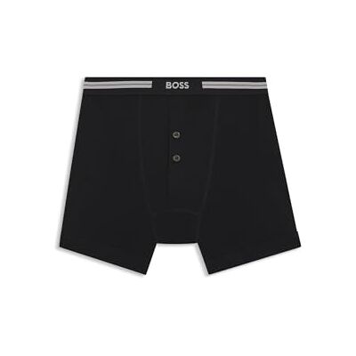 Boss Herr Trunk BF original ribbad bomull boxershorts med logotyp på linningen, Black1, L Boss Herr Trunk BF original ribbad bomull boxershorts med logotyp på linningen, Black1, L