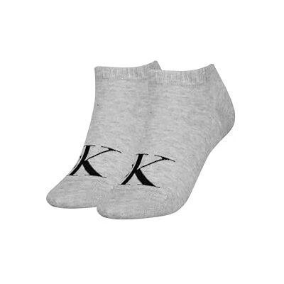 Calvin Klein strumpor kvinnor sneaker 2P monogram, Ljusgrå melange, 40-42 Calvin Klein strumpor kvinnor sneaker 2P monogram, Ljusgrå melange, 40-42