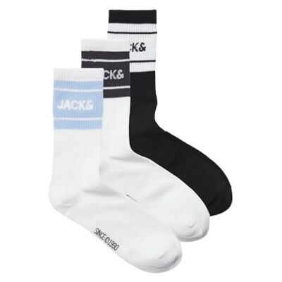 JACK & JONES JACJERRY TENNIS Strumpor 3-pack SN, Asfalt/förpackning: svart – kambray blå, One Size JACK & JONES JACJERRY TENNIS Strumpor 3-pack SN, Asfalt/förpackning: svart – kambray blå, One Size