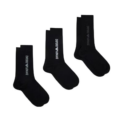 Giorgio Armani 3-pack korta strumpor, svart/svart, en storlek Giorgio Armani 3-pack korta strumpor, svart/svart, en storlek