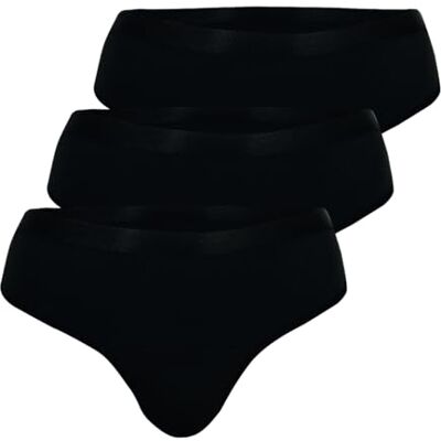 Athena Linjaler, set med 3 tangas, damlinjaltrosor, svart, XS Athena Linjaler, set med 3 tangas, damlinjaltrosor, svart, XS