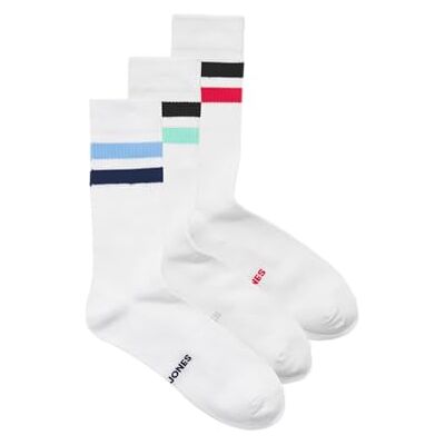 JACK & JONES Jactirana tennisstrumpor 3-pack, Vit, one size JACK & JONES Jactirana tennisstrumpor 3-pack, Vit, one size