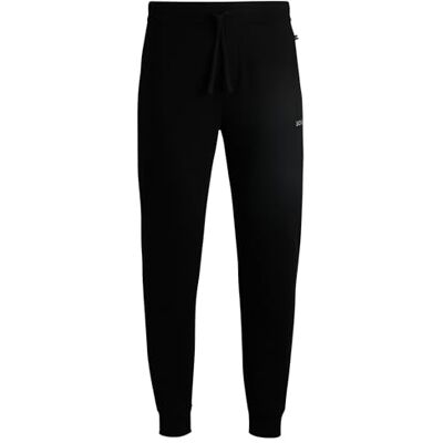 Boss Herr Waffle Pants manschett pyjamas i bomull blandat med våffelstruktur, Svart001, M Boss Herr Waffle Pants manschett pyjamas i bomull blandat med våffelstruktur, Svart001, M