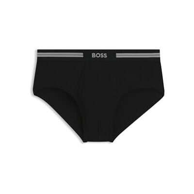 Boss Traditionella original trosor av ribbad bomull med logotyp på linningen, Black1, XXL Boss Traditionella original trosor av ribbad bomull med logotyp på linningen, Black1, XXL