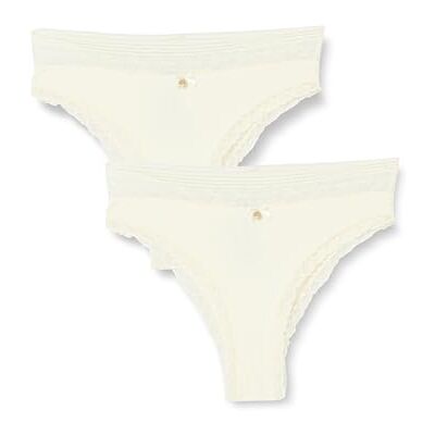 Dagi kvinnors ecru 2-pack brazillian normal midja, ecru, XL, ecru, XL Dagi kvinnors ecru 2-pack brazillian normal midja, ecru, XL, ecru, XL