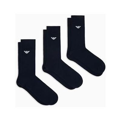Giorgio Armani Herr casual bomull 3-pack korta strumpor, blå, en storlek, Blå/Blå/Blå, one size Giorgio Armani Herr casual bomull 3-pack korta strumpor, blå, en storlek, Blå/Blå/Blå, one size