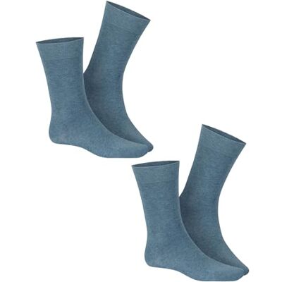 Hudson herrstrumpor Only 2-pack tryckfri linning, jeans melange, 39-42 EU Hudson herrstrumpor Only 2-pack tryckfri linning, jeans melange, 39-42 EU