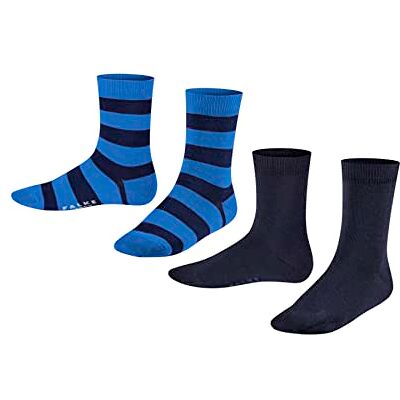 FALKE unisex barn Happy Stripe 2-pack strumpor andas bomull förstärkta barnstrumpor randiga hållbara hållbara hudvänliga halkfria multipack 2 par, Svart (svart 3000), 26 EU FALKE unisex barn Happy Stripe 2-pack strumpor andas bomull förstärkta barnstrumpor randiga hållbara hållbara hudvänliga halkfria multipack 2 par, Svart (svart 3000), 26 EU