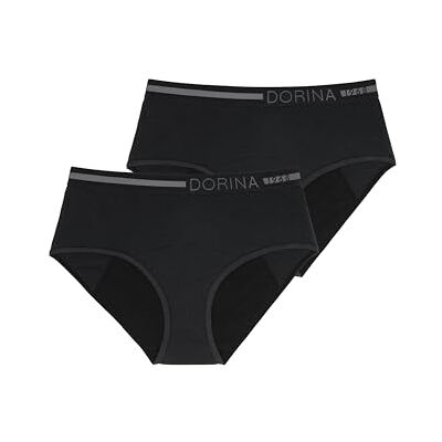 DORINA perioder underkläder trosor, menstruation trosor absorberande MIDI, 2-pack, ECO måne, Svart, XL DORINA perioder underkläder trosor, menstruation trosor absorberande MIDI, 2-pack, ECO måne, Svart, XL