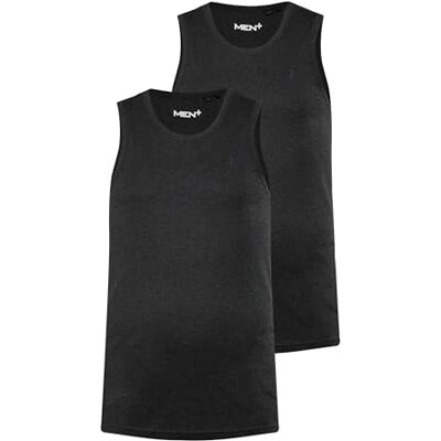 Men Plus Män Plus herr stora storlekar överdimensionerade herrkläder L-8XL herr + linne, basic, 2-pack, rund hals, upp till 8 XL 836305, svart, 8XL Men Plus Män Plus herr stora storlekar överdimensionerade herrkläder L-8XL herr + linne, basic, 2-pack, rund hals, upp till 8 XL 836305, svart, 8XL