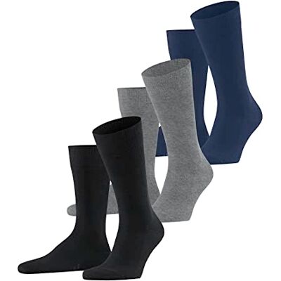 FALKE Family 3-Pack herrstrumpor hållbar bomull svart grå andra solida färger att bära året runt med eleganta casual kläder eller på jobbet 3-pack, Flerfärgad (Sortiment 0010) ny miljövänlig, 39-42 FALKE Family 3-Pack herrstrumpor hållbar bomull svart grå andra solida färger att bära året runt med eleganta casual kläder eller på jobbet 3-pack, Flerfärgad (Sortiment 0010) ny miljövänlig, 39-42