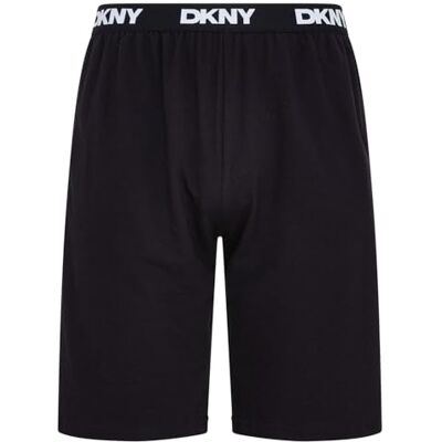 DKNY Loungeshorts för män i svart, designer myskläder med märkesmidjeband 100% bomull, mjuk och bekväm pyjamas joggingbyxor, Svart, S DKNY Loungeshorts för män i svart, designer myskläder med märkesmidjeband 100% bomull, mjuk och bekväm pyjamas joggingbyxor, Svart, S