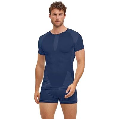 FALKE herr Baslager Ovandel Warm Round Neck M S/s Ts funktionellt garn snabbtorkande 1 del, Blå Space Blue 6116, S FALKE herr Baslager Ovandel Warm Round Neck M S/s Ts funktionellt garn snabbtorkande 1 del, Blå Space Blue 6116, S