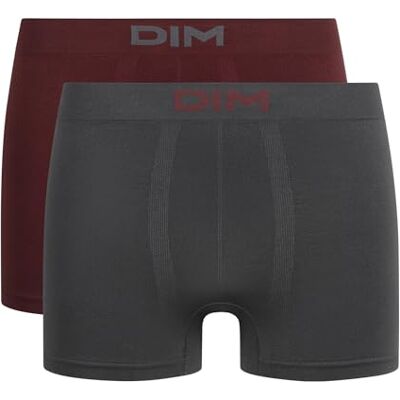 Dim Boxershorts (2-pack) för män, Grå/röd och grön, M Dim Boxershorts (2-pack) för män, Grå/röd och grön, M