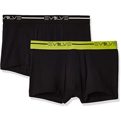 Evolve Herr bomull stretch ingen show trunk underkläder multipack badbyxor, Svart/svart, S Evolve Herr bomull stretch ingen show trunk underkläder multipack badbyxor, Svart/svart, S