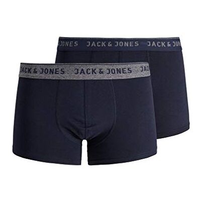 JACK & JONES Boxershorts för män (2-pack), Blå (marinblå blazer detalj: marinblå blazer), L JACK & JONES Boxershorts för män (2-pack), Blå (marinblå blazer detalj: marinblå blazer), L