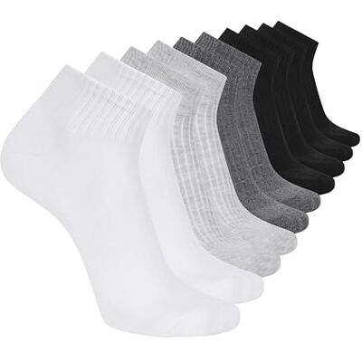 Skechers herrstrumpor, Vit/stålgrå/svart, 43-47 EU Skechers herrstrumpor, Vit/stålgrå/svart, 43-47 EU