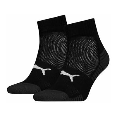 PUMA Unisex kvartsstrumpor (2-pack), svart, 42 PUMA Unisex kvartsstrumpor (2-pack), svart, 42