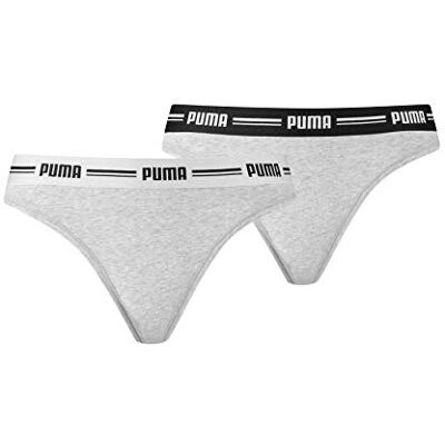 PUMA Dam ikonisk stringtrosa – (2-pack) stringtrosor, GRÅ, XS PUMA Dam ikonisk stringtrosa – (2-pack) stringtrosor, GRÅ, XS