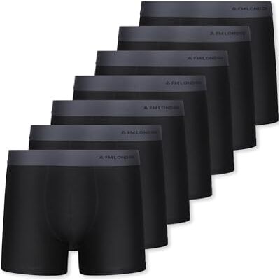 FM London 7-pack boxershorts för män, utan etiketter, rika herrkalsonger i bomull, andningsbara boxershorts för män, mjuka och elastiska, Svart, S FM London 7-pack boxershorts för män, utan etiketter, rika herrkalsonger i bomull, andningsbara boxershorts för män, mjuka och elastiska, Svart, S