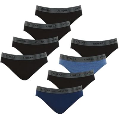 Athena herr Promo Basic Coton kalsonger (paket med 8), Flerfärgad (Noir/Noir/Noir/Noir/Bleu/Noir/Bleu Chiné/Noir 9050), XXL Athena herr Promo Basic Coton kalsonger (paket med 8), Flerfärgad (Noir/Noir/Noir/Noir/Bleu/Noir/Bleu Chiné/Noir 9050), XXL