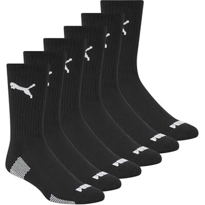 PUMA Män 6-pack Crew Socks 6-pack Crew Socks, svart/vit, 10-13 PUMA Män 6-pack Crew Socks 6-pack Crew Socks, svart/vit, 10-13