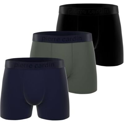 pierre cardin underwear Boxershorts för män, allergivänliga och bekväma boxershorts för män (3 st), Svart/blå/grön, M pierre cardin underwear Boxershorts för män, allergivänliga och bekväma boxershorts för män (3 st), Svart/blå/grön, M