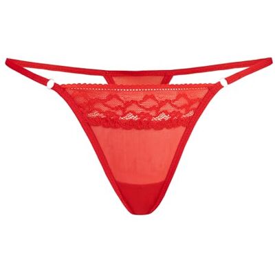 Teyli Damstringkalsonger, nätunderkläder, blommig spets, Erori, röd, XXL stor Teyli Damstringkalsonger, nätunderkläder, blommig spets, Erori, röd, XXL stor
