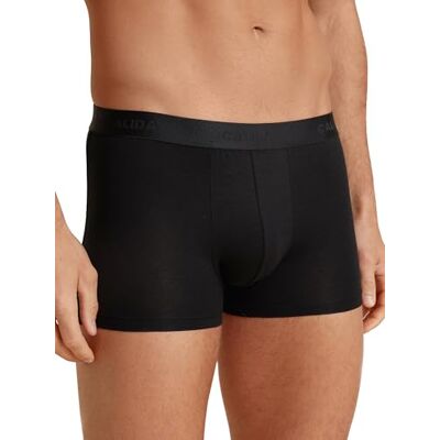 CALIDA Evolution Boxershorts för män, elastisk linning, tillverkad av silkeslen, mjuk PIMA-bomull, svart, 52-54 CALIDA Evolution Boxershorts för män, elastisk linning, tillverkad av silkeslen, mjuk PIMA-bomull, svart, 52-54