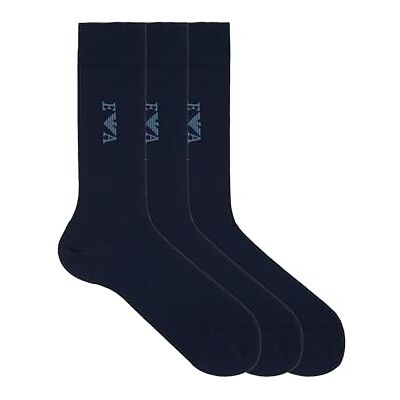 Giorgio Armani MANS TONAL LOGO 3-PACK STRUMPOR KORT BLÅ TU, BLÅ, one size Giorgio Armani MANS TONAL LOGO 3-PACK STRUMPOR KORT BLÅ TU, BLÅ, one size