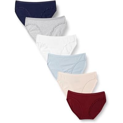 Amazon Essentials Women's Bikinitrosor underkläder i bomull (finns i plusstorlek), Pack of 6, Coola färger/Varma nyanser, XL Amazon Essentials Women's Bikinitrosor underkläder i bomull (finns i plusstorlek), Pack of 6, Coola färger/Varma nyanser, XL