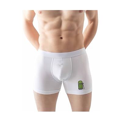 Green Fish Boxershorts för män, Vit, XL Green Fish Boxershorts för män, Vit, XL