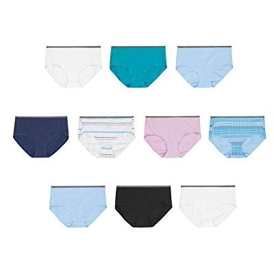 Hanes Dam andningsbar bomull stretch trosor 10-pack, blandade, X-Small Hanes Dam andningsbar bomull stretch trosor 10-pack, blandade, X-Small