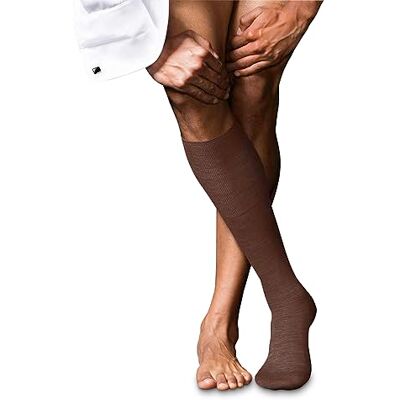 FALKE herr nr. 6 knästrumpor ventilerande klimatreglerande lukthämmande ull silke hög kvalitet elegant förstärkta herrstrumpor platt söm tryckfri fotspets fin business 1 par, Brun (Brandy 5167), 39-40 FALKE herr nr. 6 knästrumpor ventilerande klimatreglerande lukthämmande ull silke hög kvalitet elegant förstärkta herrstrumpor platt söm tryckfri fotspets fin business 1 par, Brun (Brandy 5167), 39-40
