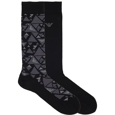 Giorgio Armani mäns grafitiska laddare 2-pack långa strumpor svart TU, Svart, one size Giorgio Armani mäns grafitiska laddare 2-pack långa strumpor svart TU, Svart, one size