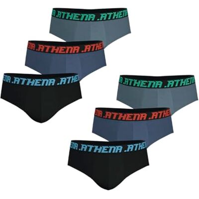 Athena 6-pack essentiella trosor för män – komfort och andningsbar – ventilerande stretchbomull – Oeko-TEX® etikett standard 100 Athena 6-pack essentiella trosor för män – komfort och andningsbar – ventilerande stretchbomull – Oeko-TEX® etikett standard 100