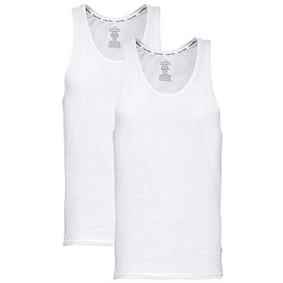 Calvin män 2-pack tanktoppar slim fit, Vit (vit), XL Calvin män 2-pack tanktoppar slim fit, Vit (vit), XL