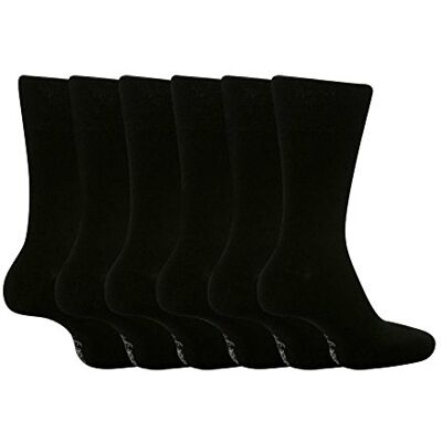 Gentle Grip Mjukt grepp 6 par mäns inga elastiska strumpor 6-11 uk, 39-45 eur blandade ränder, Svart, 40-45 EU Gentle Grip Mjukt grepp 6 par mäns inga elastiska strumpor 6-11 uk, 39-45 eur blandade ränder, Svart, 40-45 EU