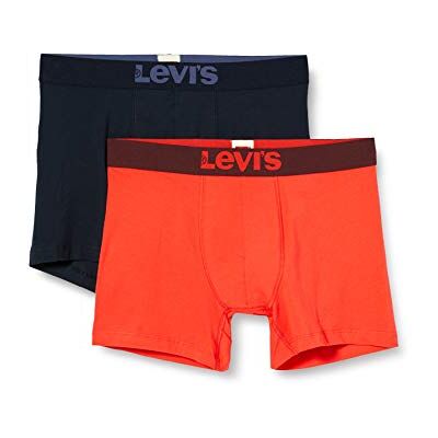 Levi's Levis Män Solid Basic Boxer 2-pack boxershorts (2-pack), Neonröd, L Levi's Levis Män Solid Basic Boxer 2-pack boxershorts (2-pack), Neonröd, L