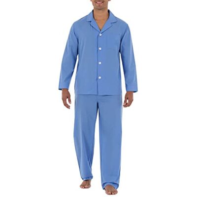 Fruit of the Loom Långärmad pyjamas för män, brett tyg pyjamas-set, azurblå, X-large Fruit of the Loom Långärmad pyjamas för män, brett tyg pyjamas-set, azurblå, X-large